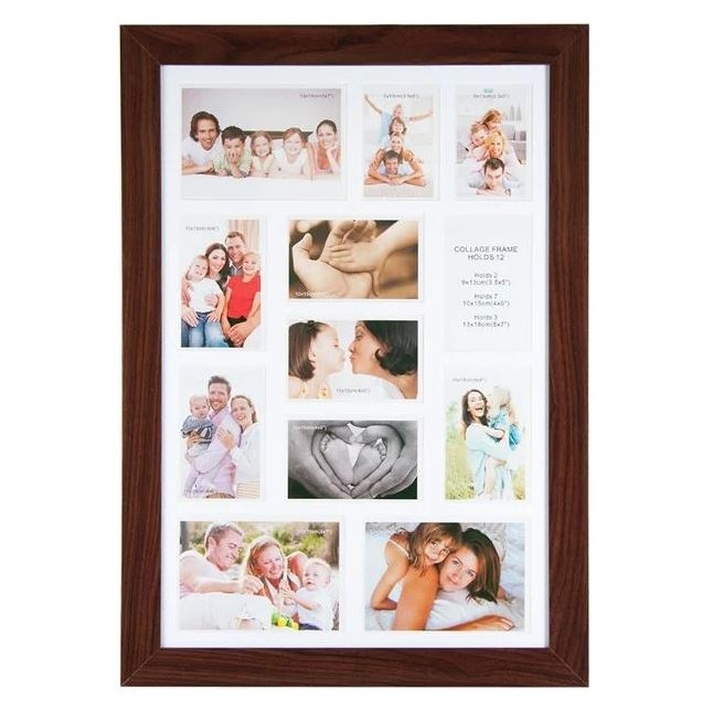 Rama foto din lemn, maro - 12 poze (67x47cm) Rama foto din lemn, maro - 12 poze (67x47cm)