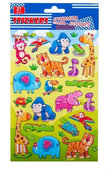 Autocolante - Animale din jungla, 27 buc. (3+) Autocolante - Animale din jungla, 27 buc. (3+)