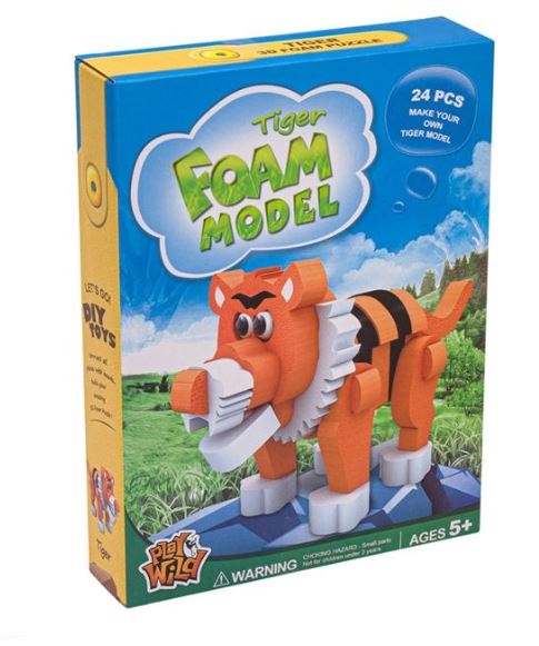 Puzzle din burete - Tigru 3D, 24 piese - Activitati pentru copii (5+) Puzzle din burete - Tigru 3D, 24 piese - Activitati pentru copii (5+)