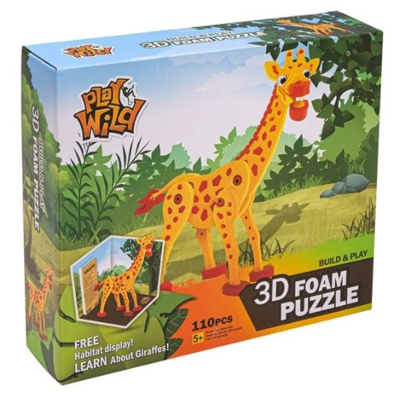 Puzzle din burete - Girafa 3D, 110 piese - Activitati pentru copii (5+) Puzzle din burete - Girafa 3D, 110 piese - Activitati pentru copii (5+)
