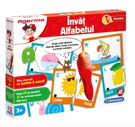 Invat Alfabetul cu stilou electronic - Joc Clementoni Agerino (3+) Invat Alfabetul cu stilou electronic - Joc Clementoni Agerino (3+)
