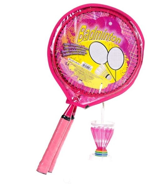 2 Rachete badminton cu fluturas, roz 2 Rachete badminton cu fluturas, roz