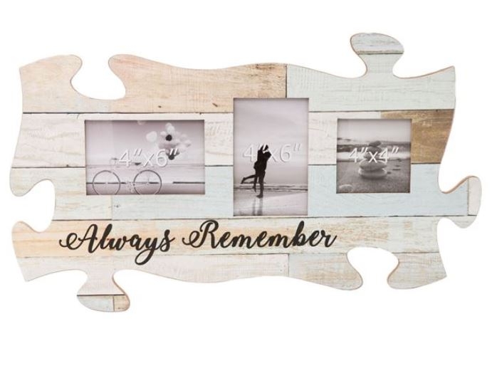 Rama foto din lemn, vintage, Puzzle - Always Remember - 3 poze (55x30cm) Rama foto din lemn, vintage, Puzzle - Always Remember - 3 poze (55x30cm)