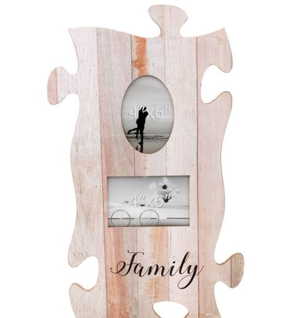 Rama foto din lemn, vintage, Puzzle - Family - 2 poze (32x55cm) Rama foto din lemn, vintage, Puzzle - Family - 2 poze (32x55cm)