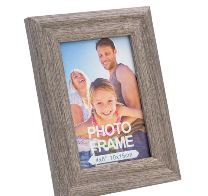 Rama foto din lemn, gri - 1 poza de 10x15cm Rama foto din lemn, gri - 1 poza de 10x15cm