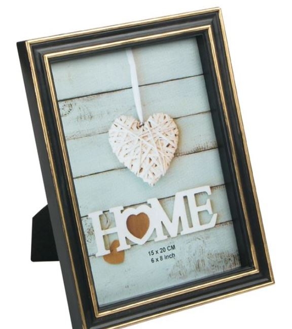 Rama foto neagra-aurie - 1 poza de 15x20cm Rama foto neagra-aurie - 1 poza de 15x20cm