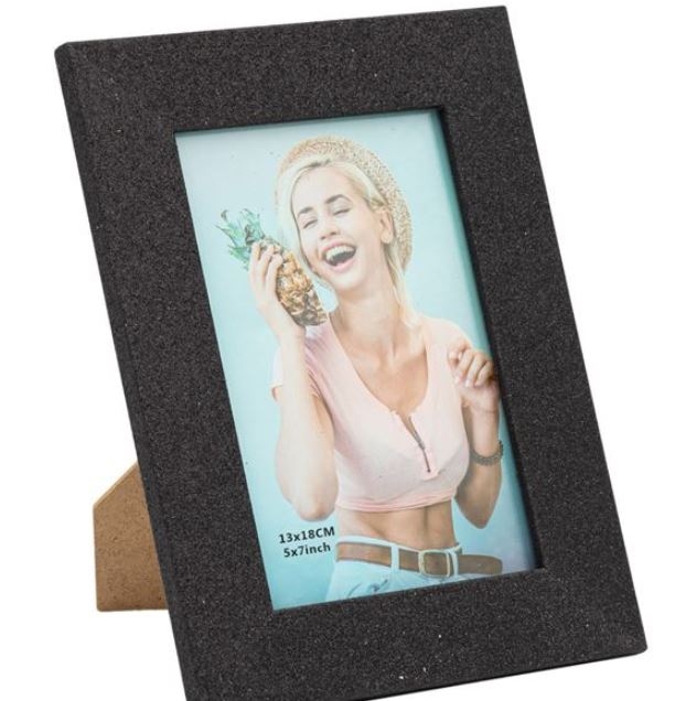 Rama foto din lemn, neagra glitter - 1 poza de 13x18cm Rama foto din lemn, neagra glitter - 1 poza de 13x18cm