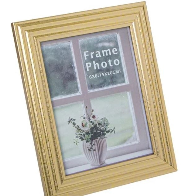 Rama foto din lemn, auriu - 1 poza de 15x20cm Rama foto din lemn, auriu - 1 poza de 15x20cm