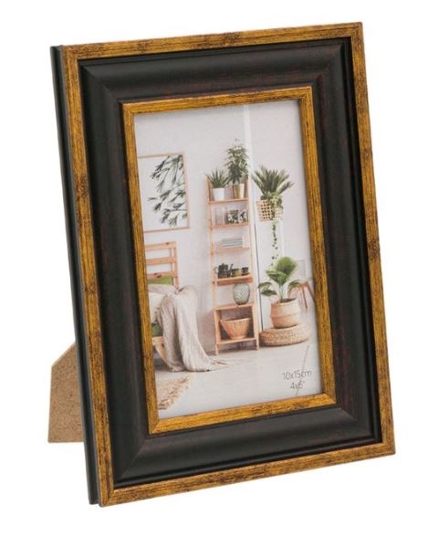 Rama foto din lemn, maro-auriu - 1 poza de 10x15cm Rama foto din lemn, maro-auriu - 1 poza de 10x15cm