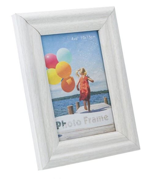 Rama foto din lemn, alb-gri - 1 poza de 10x15cm Rama foto din lemn, alb-gri - 1 poza de 10x15cm