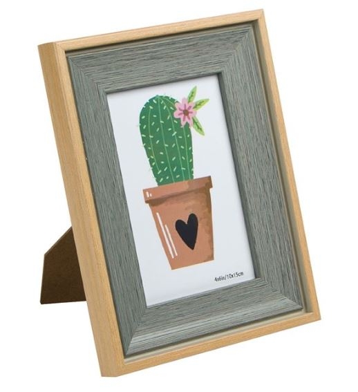 Rama foto din lemn, gri-bej - 1 poza de 10x15cm Rama foto din lemn, gri-bej - 1 poza de 10x15cm