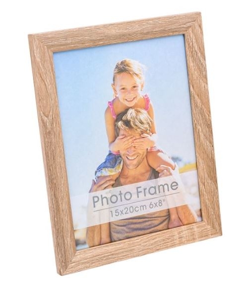 Rama foto din lemn maro deschis - 1 poza de 15x20cm Rama foto din lemn maro deschis - 1 poza de 15x20cm
