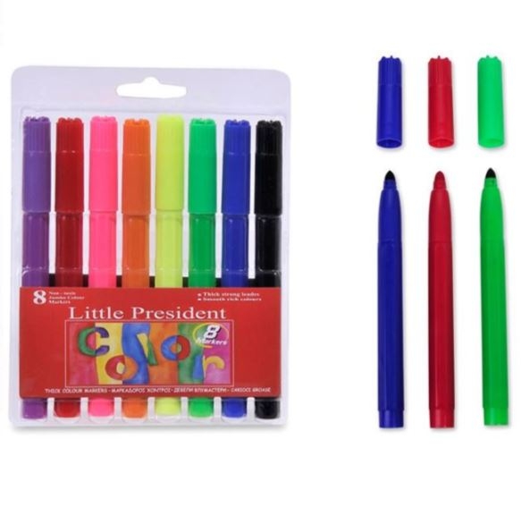 Carioci cu varf gros, 8 buc. (Rechizite pentru scoala) Carioci cu varf gros, 8 buc. (Rechizite pentru scoala)