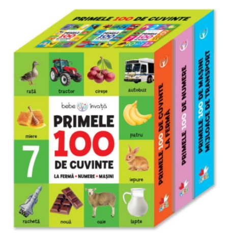Cutie. Primele 100 de cuvinte. La ferma - Numere - Masini (1-3 ani) Cutie. Primele 100 de cuvinte. La ferma - Numere - Masini (1-3 ani)