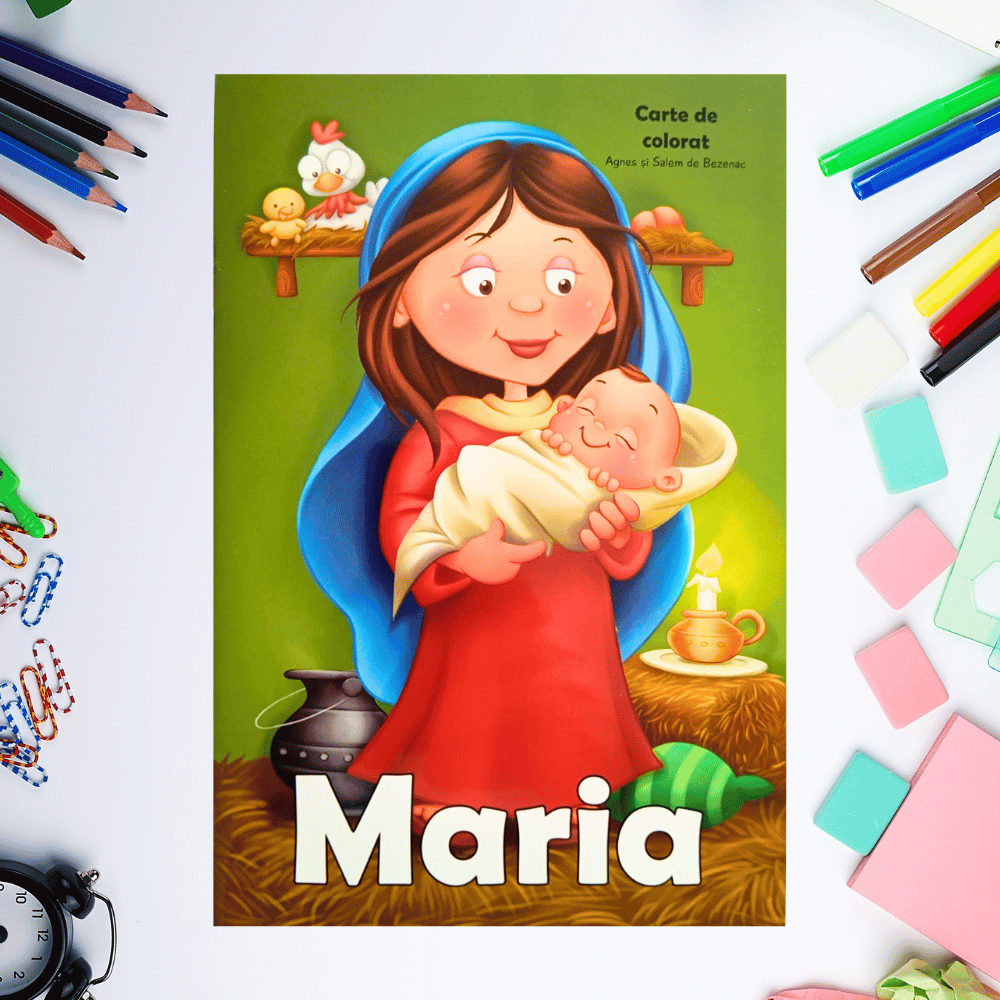 Carte de colorat cu personaje biblice - Maria