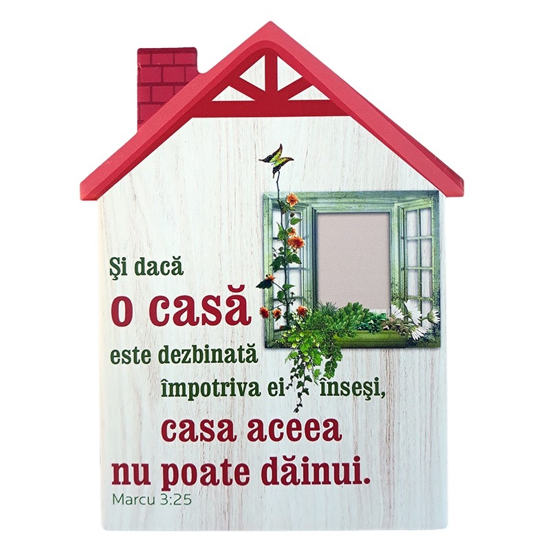 Aplica  ceramica - "Si daca o casa..." - Marcu 3:25 (14x20 cm) Aplica  ceramica - "Si daca o casa..." - Marcu 3:25 (14x20 cm)