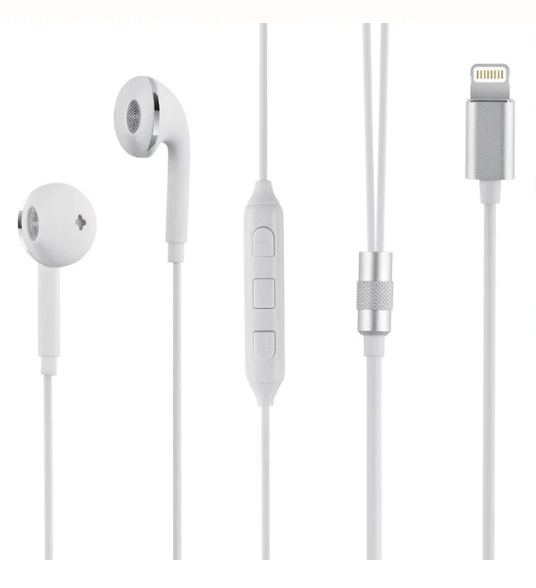 Casti handsfree cu microfon, 8 Pin, alb, i-JMB Casti handsfree cu microfon, 8 Pin, alb, i-JMB
