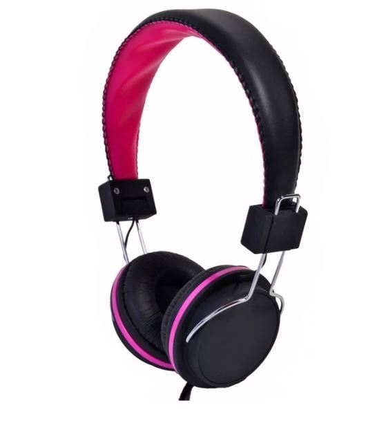 Casti audio reglabile, negru-roz, i-JMB Casti audio reglabile, negru-roz, i-JMB