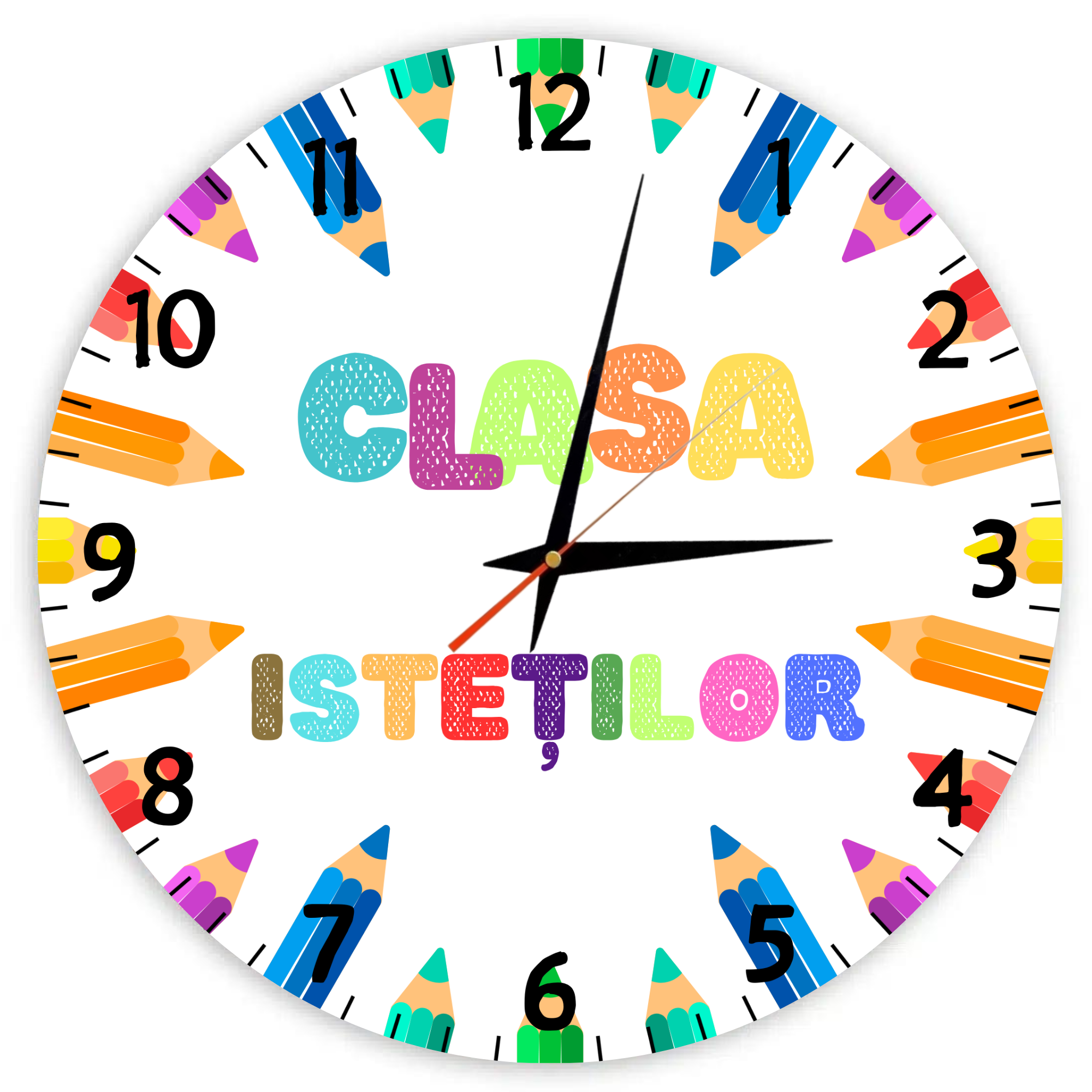 Ceas personalizat rotund cu text – Grădiniță