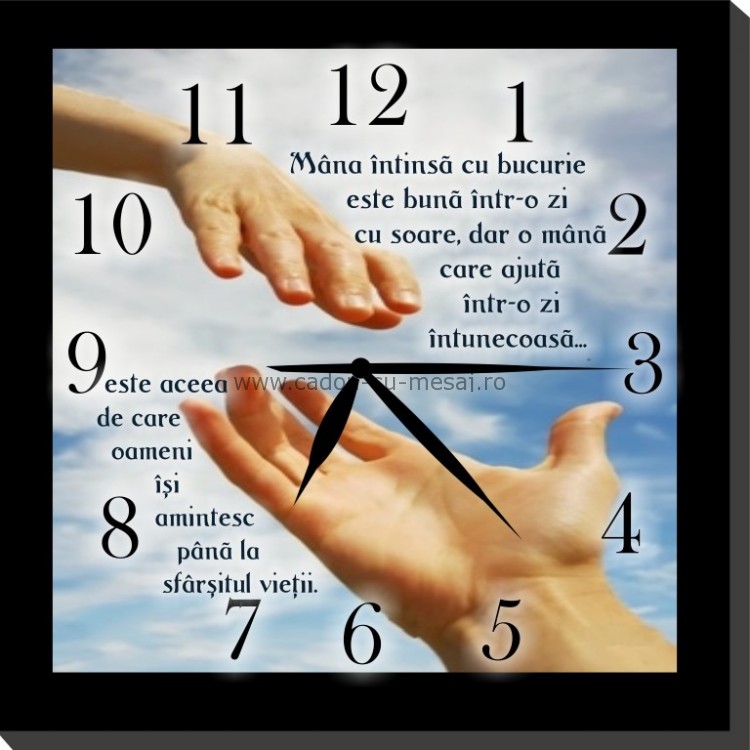 Ceas cu mesaj- Mâna întinsă cu bucurie