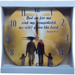 Ceas de perete cu mesaj in engleza - Iosua 24.15 - 20 cm Ceas de perete cu mesaj in engleza - Iosua 24.15 - 20 cm