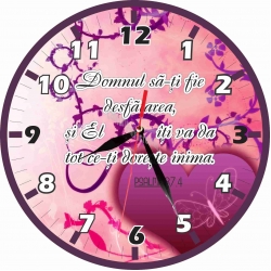 Ceas de perete rotund - Domnul sa-ti fie desfatarea, si El iti va da tot ce-ti doreste inima. - 30 cm Ceas de perete rotund - Domnul sa-ti fie desfatarea, si El iti va da tot ce-ti doreste inima. - 30 cm