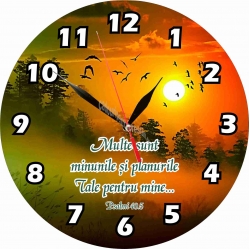 Ceas de perete rotund - Multe sunt minunile si planurile Tale pentru mine. - 20 cm Ceas de perete rotund - Multe sunt minunile si planurile Tale pentru mine. - 20 cm