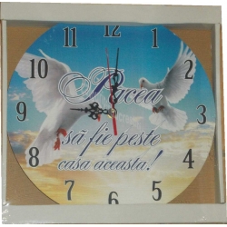 Ceas de perete rotund - Pacea sa fie peste casa aceasta! - 30 cm Ceas de perete rotund - Pacea sa fie peste casa aceasta! - 30 cm