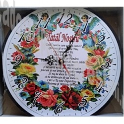 Ceas de perete rotund personalizat - Tatal Nostru - 30 cm Ceas de perete rotund personalizat - Tatal Nostru - 30 cm