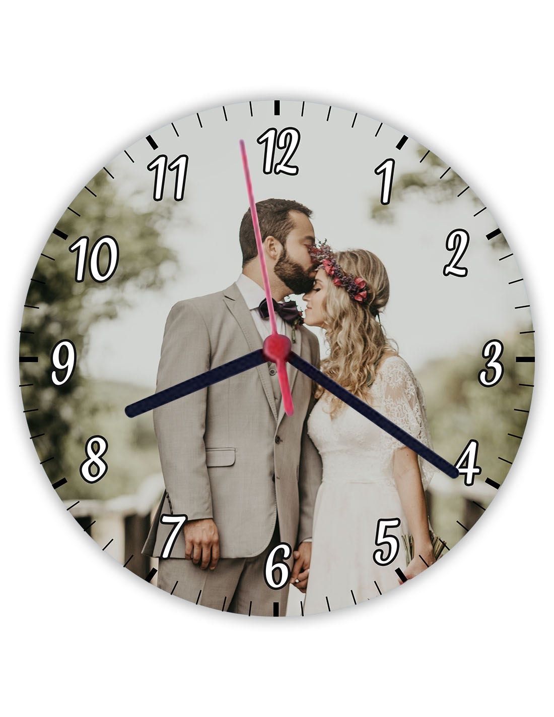 Ceas personalizat rotund cu o poză