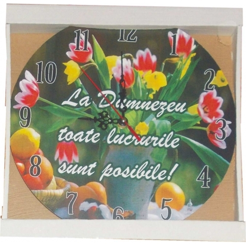 Ceas rotund - La Dumnezeu toate lucrurile sunt posibile! - 30 cm Ceas rotund - La Dumnezeu toate lucrurile sunt posibile! - 30 cm