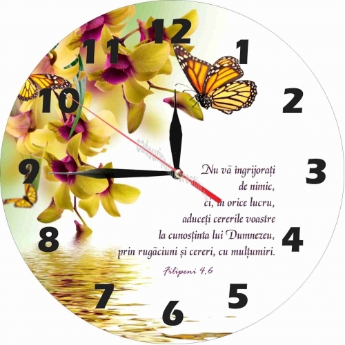 Ceas de perete rotund - Multe sunt minunile si planurile Tale pentru mine. - 20 cm Ceas de perete rotund - Multe sunt minunile si planurile Tale pentru mine. - 20 cm