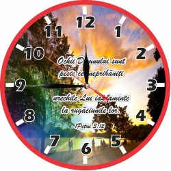 Ceas -  Ochii Domnului sunt peste cei neprihăniţi (rosu)