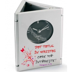 Ceas de birou pliabil - Pot totul in Hristos Ceas de birou pliabil - Pot totul in Hristos
