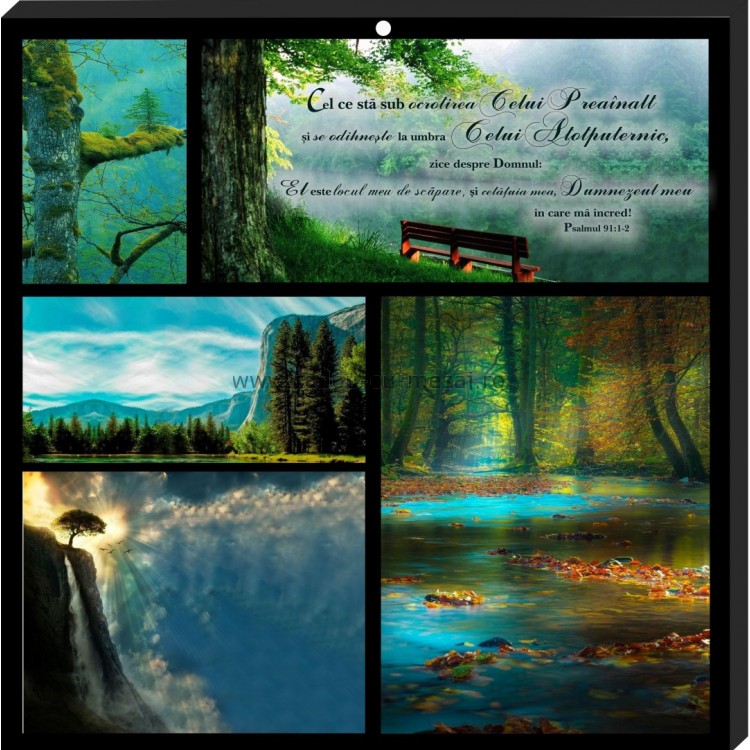 Tablou colaj vintage - Cel ce sta (30x30 cm)