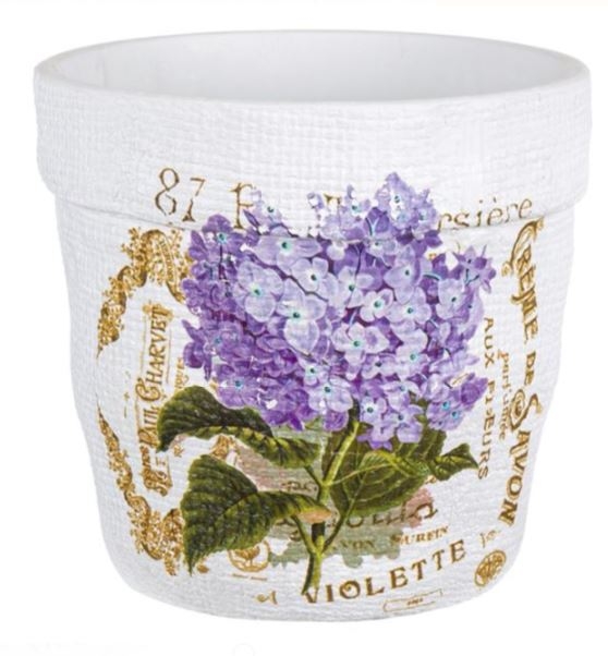 Masca pentru ghiveci din ceramica - Hortensie (11x10cm) Masca pentru ghiveci din ceramica - Hortensie (11x10cm)