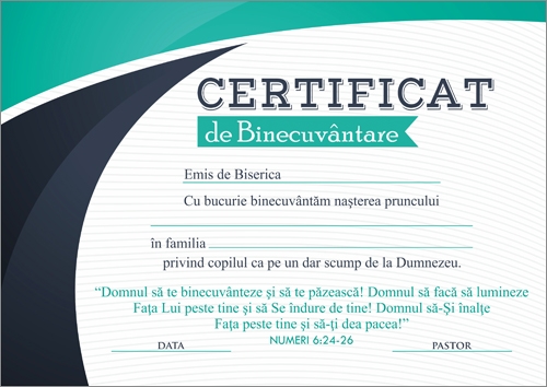 Certificat de Binecuvantare - Model 1