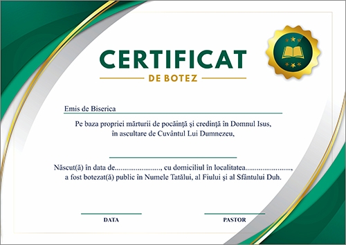 Certificat de Botez - model 20 Certificat de Botez - model 20