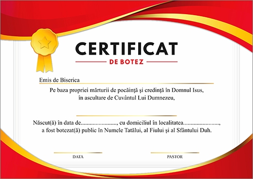 Certificat de Botez - model 18 Certificat de Botez - model 18