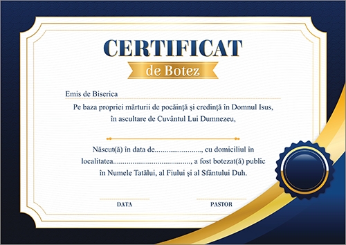Certificat de Botez - model 21 Certificat de Botez - model 21