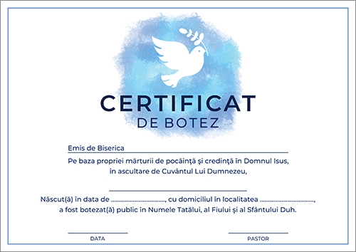Certificat de Botez - model 13 Certificat de Botez - model 13
