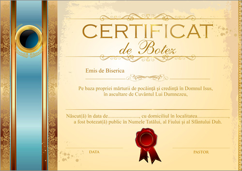 Certificat de Botez - model 8 Certificat de Botez - model 8