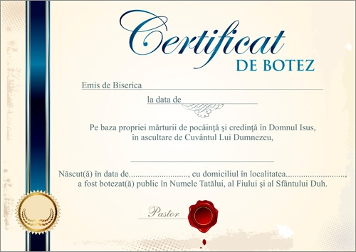 Certificat de Botez - model 4