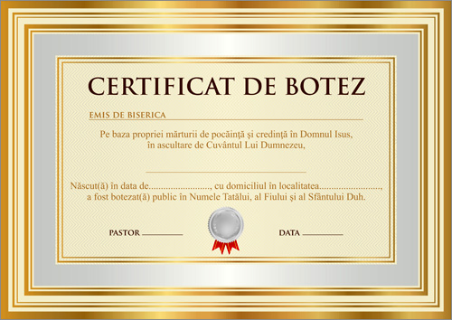 Certificat de Botez - model 6 Certificat de Botez - model 6