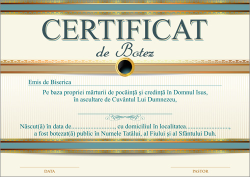 Certificat de Botez - model 1 Certificat de Botez - model 1