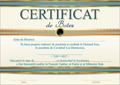 Certificat de Botez - model 11 Certificat de Botez - model 11