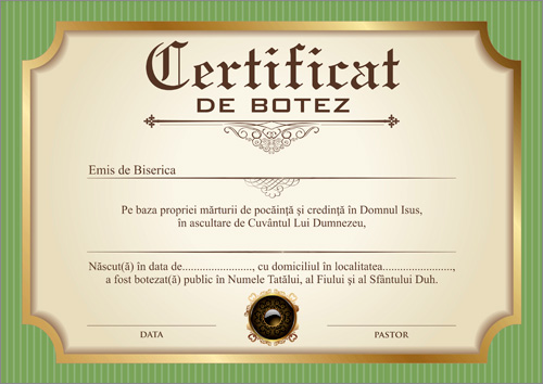 Certificat de Botez - model 7 Certificat de Botez - model 7