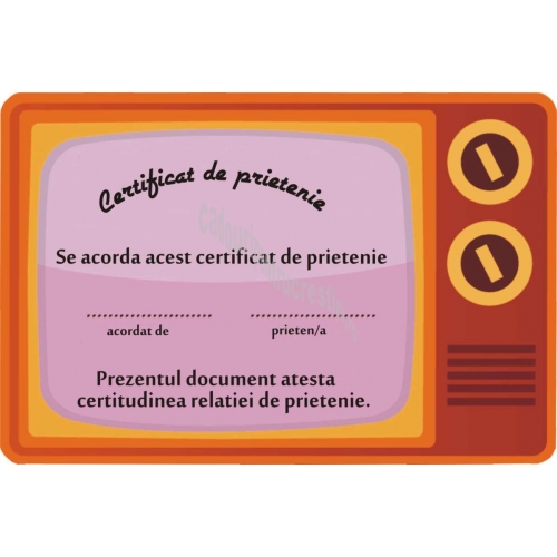 Certificat de prietenie Certificat de prietenie