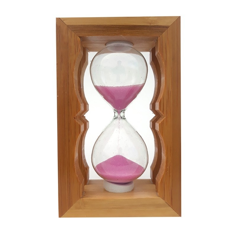 Clepsidra cu nisip roz 3 min (6x9 cm) Clepsidra cu nisip roz 3 min (6x9 cm)