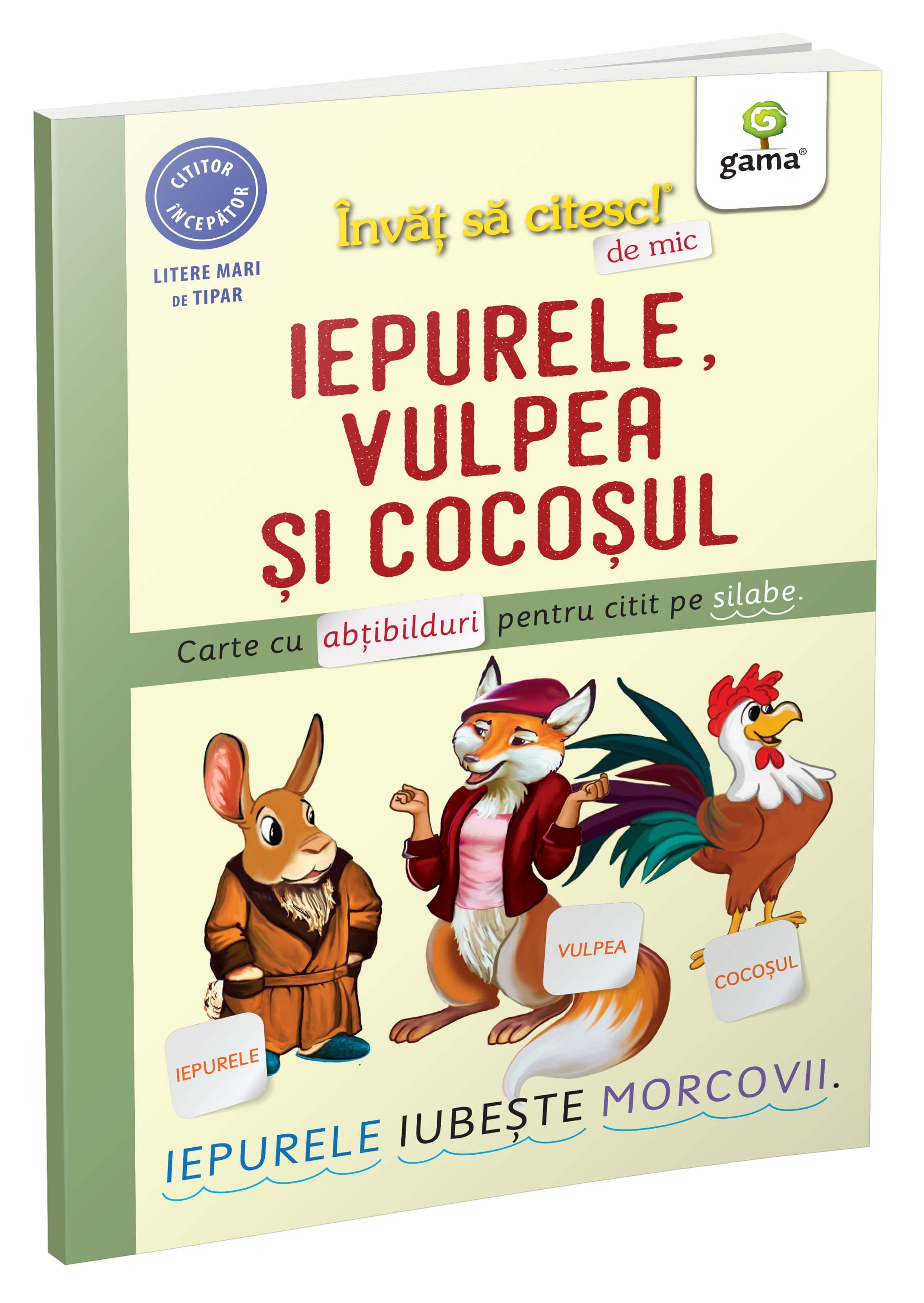 Iepurele, vulpea și cocoșul - Carte cu abtibilduri pentru citit pe silabe (5-6 ani) Iepurele, vulpea și cocoșul - Carte cu abtibilduri pentru citit pe silabe (5-6 ani)